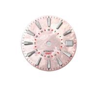 Saharuse 1pc 28,5 mm quadrante dell'orologio Serie Sakura Texture Facce Accessori for Movimento NH34 GMT(Pink redGMT,Blue lume No Logo)