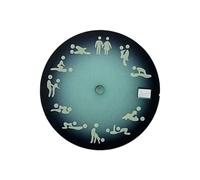 Saharuse 1pc 28.5mm Postura Divertente Calendario Singolo quadrante dell'orologio C3 Luce Notturna Verde Adatta for Movimento Automatico NH34 NH35(Sky Blue)