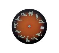 Saharuse 1pc 28.5mm Postura Divertente Calendario Singolo quadrante dell'orologio C3 Luce Notturna Verde Adatta for Movimento Automatico NH34 NH35(Orange)