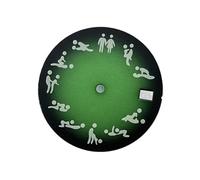 Saharuse 1pc 28.5mm Postura Divertente Calendario Singolo quadrante dell'orologio C3 Luce Notturna Verde Adatta for Movimento Automatico NH34 NH35(Green)