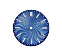 Saharuse 1pc 28.5mm quadrante guilloché Serie affumicata Senza lume for Movimento NH34 NH35 Data 3 e 6 O Clock Wind 9015(Blue,6 o Clock Window)