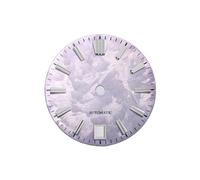Saharuse 1pc 28.5mm quadrante Sakura Senza lume Rosa Primavera for Movimento NH35 GS MOD Testo Finestra Data 6 SKX007(Lilac,3o Clock No Logo)