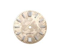 Saharuse 1pc 28.5mm quadrante Sakura Senza lume Rosa Primavera for Movimento NH35 GS MOD Testo Finestra Data 6 SKX007(Champagne,6o Clock No Logo)
