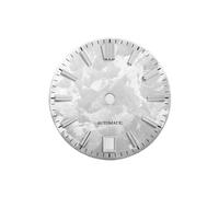 Saharuse 1pc 28.5mm quadrante Sakura Senza lume Rosa Primavera for Movimento NH35 GS MOD Testo Finestra Data 6 SKX007(White,3o Clock No Logo)