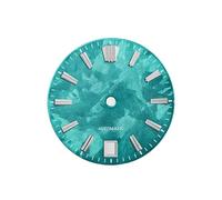 Saharuse 1pc 28.5mm quadrante Sakura Senza lume Rosa Primavera for Movimento NH35 GS MOD Testo Finestra Data 6 SKX007(Green New,6o Clock No Logo)