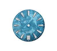 Saharuse 1pc 28.5mm Sakura Dial BGW9 C3 Lume Rosa 6 in Punto Data for NH35 NH36 Movimento Testo(Lake Blue,6o Clock)