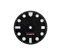 Saharuse 1pc quadrante 28.5mm abbagliante Vento Gradiente nessun Segno di spunta Blu lume Accessori for Orologi NH35 NH36 Movimento SKX007(Black,with Tick Mark)