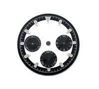 Saharuse 1pc quadrante 29.5mm for Movimento al Quarzo cronografo Viso Parti di Orologi Verde Luminoso Adatto for custodie VK63 39mm(Black)