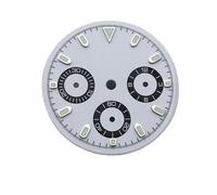 Saharuse 1pc quadrante 29.5mm for Movimento al Quarzo cronografo Viso Parti di Orologi Verde Luminoso Adatto for custodie VK63 39mm(White)