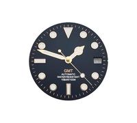Saharuse 1pc quadrante dell'orologio 28.5mm GMT blu rosso oro rosa testo C3 verde luminoso for movimenti NH34/NH35/NH36 parte(Half Rose)