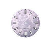 Saharuse 1pc quadrante Sakura Classic 28.5mm Indice Oro Blu Lume for NH35 NH36 Movimento Automatico Parti di Orologi Personalizzati(Purple Blue lume,Silver Index No Logo)