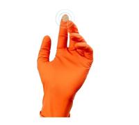 Saharuse Guanti Da Lavoro Extra Spessi In Nitrile Monouso Arancione Pesante 8,5 Mil - Resistenti Alla Perforazione Senza Polvere, Con Texture Diamantata(Orange 6PCS,XL)