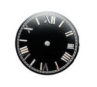 Saharuse Quadrante dell'orologio da 1pc 28,5 mm con Numeri Romani nella Finestra del Calendario for Movimento Meccanico NH35 4R35(Black)