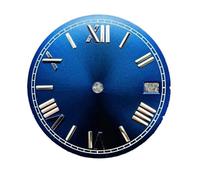 Saharuse Quadrante dell'orologio da 1pc 28,5 mm con Numeri Romani nella Finestra del Calendario for Movimento Meccanico NH35 4R35(Blue)
