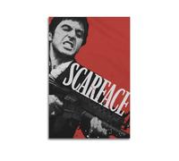 SAHDU I REWNRN Al Pacino - Poster con Scarface su tela, decorazione artistica da parete, stile vintage, per soggiorno, camera da letto, 30 x 45 cm, senza cornice