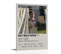 SAHDU I REWNRN Poster con scritta "Don't Worry Darling", stampa artistica da parete estetica decorativa vintage su tela per soggiorno, camera da letto, 60 x 90 cm, con cornice
