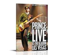 SAHDU I REWNRN Stampa artistica da parete con scritta "Live at The Aladdin Las Vegas", stampa artistica da parete decorativa vintage su tela per soggiorno e camera da letto, 50 x 75 cm, con cornice