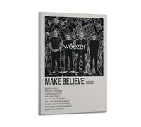 SAHEAWEBWBAE Weezer Make Believe - Poster estetico da parete su tela, vintage, decorazione decorativa per soggiorno, camera da letto, 30 x 45 cm, con cornice
