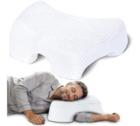 SAHEYER Cuscino per Chi Dorme di Lato con Foro per Braccia, Memory Foam | Cuscino Ergonomico Cervicale con 4 Fori per il Braccio, Allevia Pressione su Collo, Spalle e Braccia, Bianco