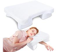 SAHEYER Cuscino per chi dorme sul fianco con girocollo, in memory foam, per dolori al collo e alle spalle, per molte posizioni di sonno, cuscino ergonomico (bianco)