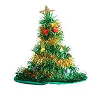 Sahgsa Cappello di Natale con pentagramma e gomitoli di pelliccia, berretto natalizio in tessuto non tessuto per adulti e adulti, morbido e confortevole, decorazione natalizia per feste in costume e