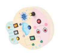 Sahgsa Gioco Educativo di Interruttori della Luce con Lavagna Sensoriale in Legno con Luci a LED per Bambini Esperienza di Apprendimento Unica in Legno di Faggio
