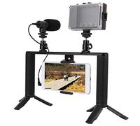 Sahgsa Kit Gabbia per Telefono Cellulare Live in Lega di Alluminio con Microfono per Riprese Video Fotografiche Professionali, 855 G, Larghezza di Serraggio del Telefono Cellulare da 1,97-3,74", 2 X