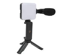 Sahgsa Kit Professionale per Vlog Studio per Smartphone con Microfono con Luce di Riempimento su Treppiede per Riprese con Fotocamera, Attrezzatura per Vlogging Portatile per Creatori di Contenuti