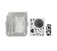 Sahgsa Set di custodie trasparenti per fotocamera istantanea con tracolla e adesivi, protezione rigida per fotocamera 1nstax 12, Mucca da latte, casual