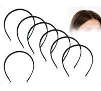 SAHONFEN Confezione da 6 Elastici per Capelli, Elastici in Plastica Unisex con Dentini, Sottili, Utilizzabili per Trucco, Lavaggio del Viso, Maschere per il Viso, Scrittura, Feste, Viaggi (Nero)