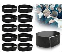 SAHONFEN Set di 10 Bracciali con Nastro da Lutto, Bracciali Elastici con Nastro da Lutto Ritagliabile, Utilizzati per Funerali, Squadre di Basket, Calcio, Sport (Nero)