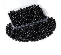 Sahoottie Set di 500 perle di pony nere, 9 mm, per braccialetti e perline per capelli, per intrecciare la collana dell'amicizia