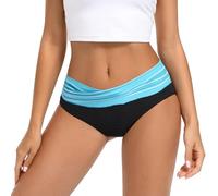 Sahunfri Bikini Pants Ladies, a Vita Alta Nero Stile Brasiliano con Il Controllo della Pancia Croce Increspato Modello a Coste, Bikini Bottoms Tummy Control (IT, Testo, XL, Regular, Regular, Stile A)