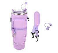 Sahunfri Borsa Stanley Cup 40 oz, accessorio per Stanley Cup con borraccia in silicone, tracolla regolabile, borsa per cellulare, accessori per Stanley Cup per escursionismo (rosa), Lilla, 25x16x3 cm