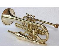 Sai Musical Cornetta in ottone con finitura in ottone con bocchetta e bocchetta