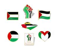 SAIBHANG 7pcs Palestina Bandiera Spille In Lega di Metallo Distintivo Accessori Gratuito Palestina Nazionale Spilla Novità Button Pins, Metallo
