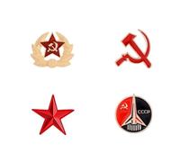 SAIBHANG Spilla Smaltata Comunista a Forma di Falce Martello, Stella, Set di Spille da Bavero Vintage, Creative, Unione Sovietica, Idea Regalo per Vestiti, Zaini, Accessori