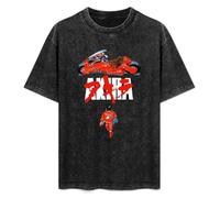 Saicheng 1980s Japanimation Film Akira Short Sleeved Men's T Size T-Shirt Black L