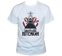 Saicheng Battleship Potemkin T Shirt- Eisenstein Cult Russian Movie Men's Women's Tee White M