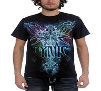 Saicheng Mens Rainbow T Shirt Black M