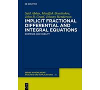 Saïd Abbas Mouffak Benchohra Joh Implicit Fractional Differen (Copertina rigida)