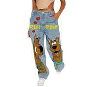 SaiDeng Jeans da donna in denim - Jeans boyfriend a vita alta con gamba dritta e tasche oblique - Jeans larghi Y2K baggy in stile vintage per tutti i giorni e tempo libero, Azzurro, XL