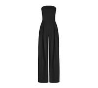 SaiDeng Salopette estive da donna - Tuta senza spalle con scollo sulla schiena - Elegante tuta intera con gamba dritta per tutti i giorni e il tempo libero, Nero , M