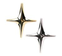 SaiDian 2 eleganti spille a forma di stella, alla moda, in lega, per donne e uomini, accessori per abiti in oro e argento, per blazer, giacche, feste di compleanno, celebrazioni