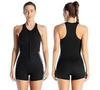 SaiDuoDuo Muta Corta in Neoprene da Donna da 2 mm, Cerniera Anteriore per Muta da Sub per Tutto Il Corpo per Immersioni,Nero,M