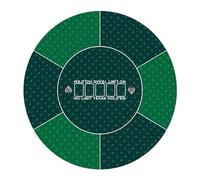 SaiDuoDuo Tappetino Rotondo Professionale del Poker per Texas Holdem con Borsa di Trasporto, Tavolo Portatile del Poker con Stampa di Layout Art Deco,Verde,L