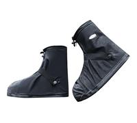 Saier tbo Impermeabile Bicicletta Copriscarpe, Antiscivolo Pieghevole Antipioggia Scarpe con Cerniera Strisce Riflettenti, Nero , Large