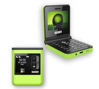 SAIET Be Flip Telefono 4G Compatto e Funzionale, Dual SIM con Doppio Display a Colori e Fotocamera, Flip Phone Dotato di Bluetooth, Sveglia e Torcia, con Audio e Video player Integrato - Verde Lime