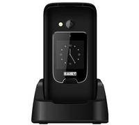 SAIET - Cellulare per Senior Facile da Usare SCUDOtre+ - Telefono per Anziani con Tasti e Caratteri Grandi - con Doppio Display Audio Amplificato - Nero