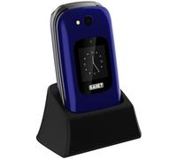 SAIET - Cellulare per Senior Facile da Usare SCUDOtre+ - Telefono per Anziani Tasti e Caratteri Grandi - con Doppio Display Audio Amplificato - Blu